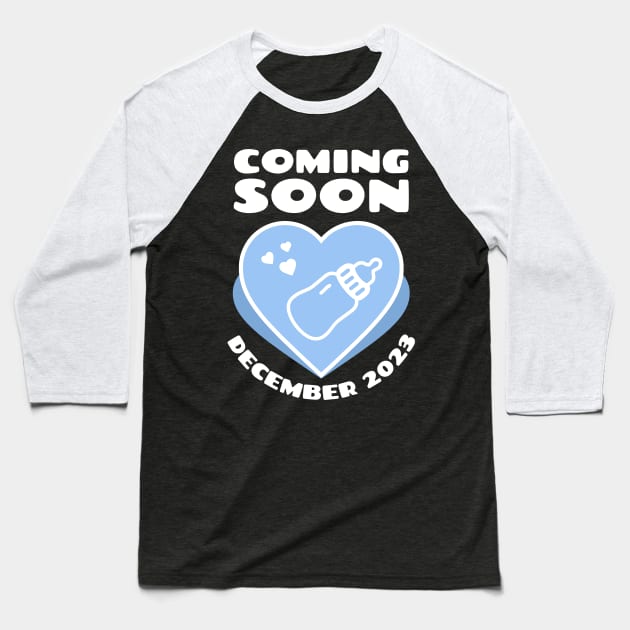 Baby Announcement. Feeding Bottle. December 2023 Baseball T-Shirt by KOTYA